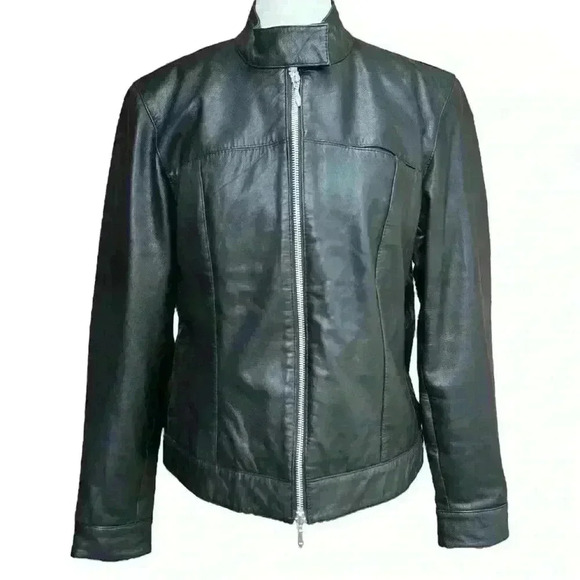 Vintage Helline Germany 100% Leather Women’s Motorcycle Biker Jacket EUR sz 40 - Picture 1 of 15